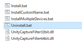 ①UnityVideoCaptureのアンインストールの手順図