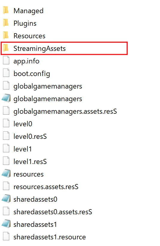 3.「NiceCamera_Data」内の「StreamingAssets」をクリックの画面