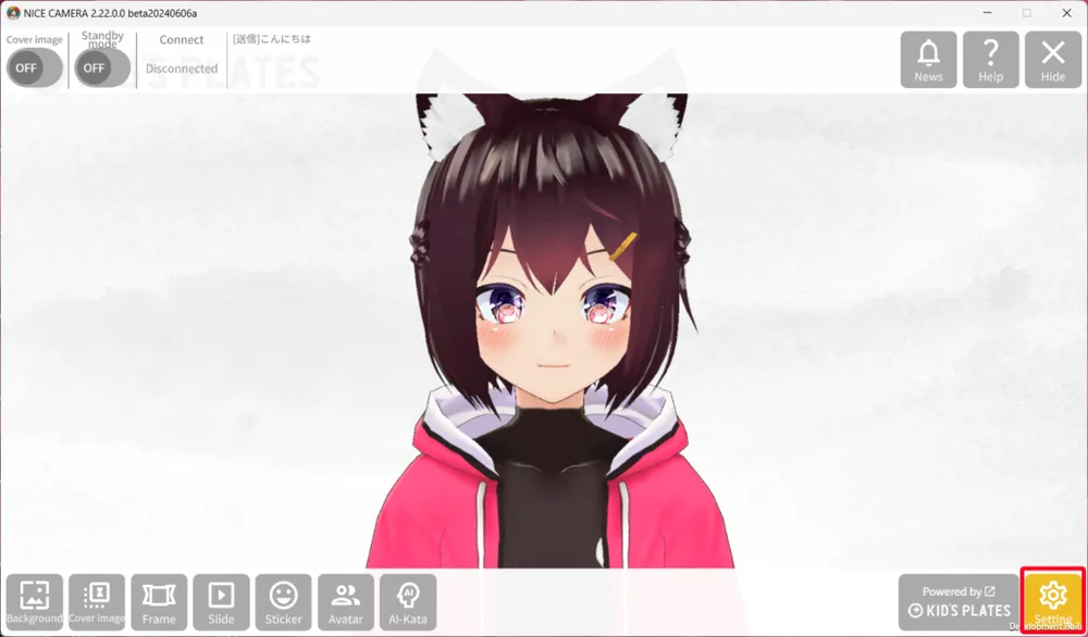 ⑥「NICE CAMERA」にてAPIキーの設定の仕方の手順図